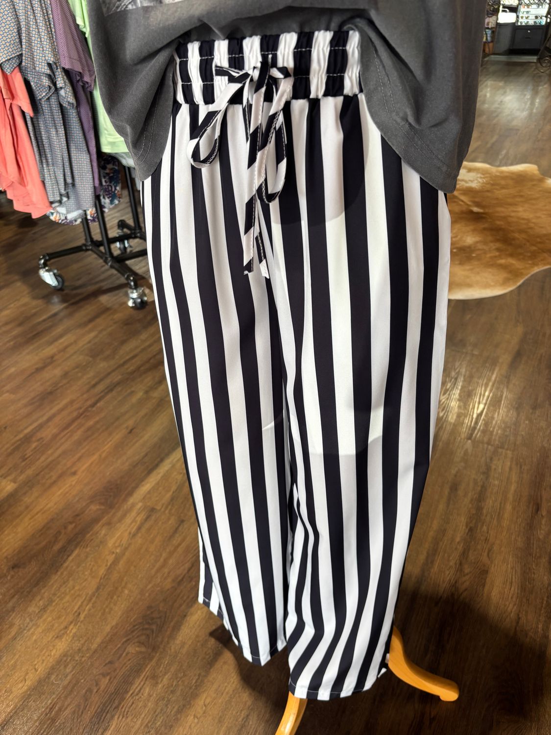 Black and White Striped Pants