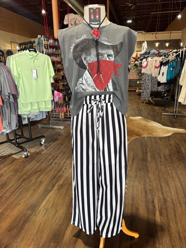 Black and White Striped Pants
