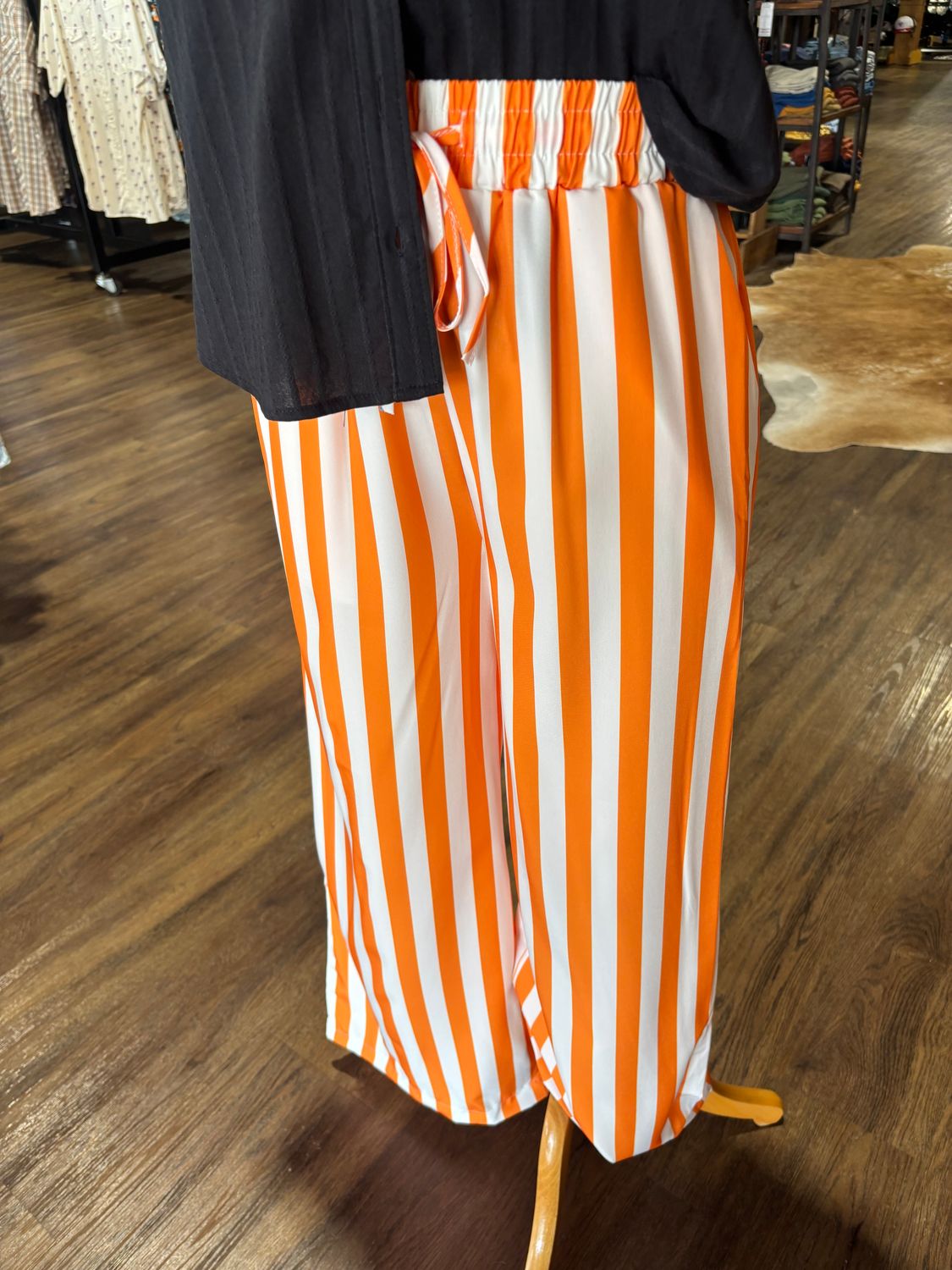 Orange and White Striped Pants