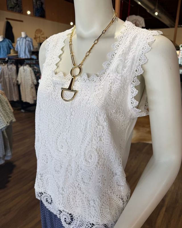 Lace Paisley Tank Top