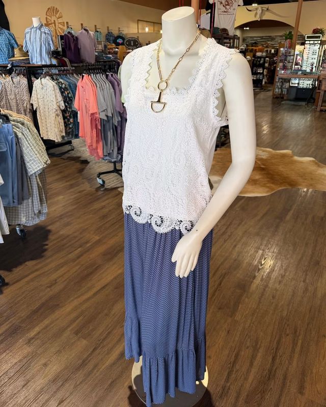 Lace Paisley Tank Top
