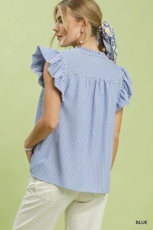 Striped Ruffle Top