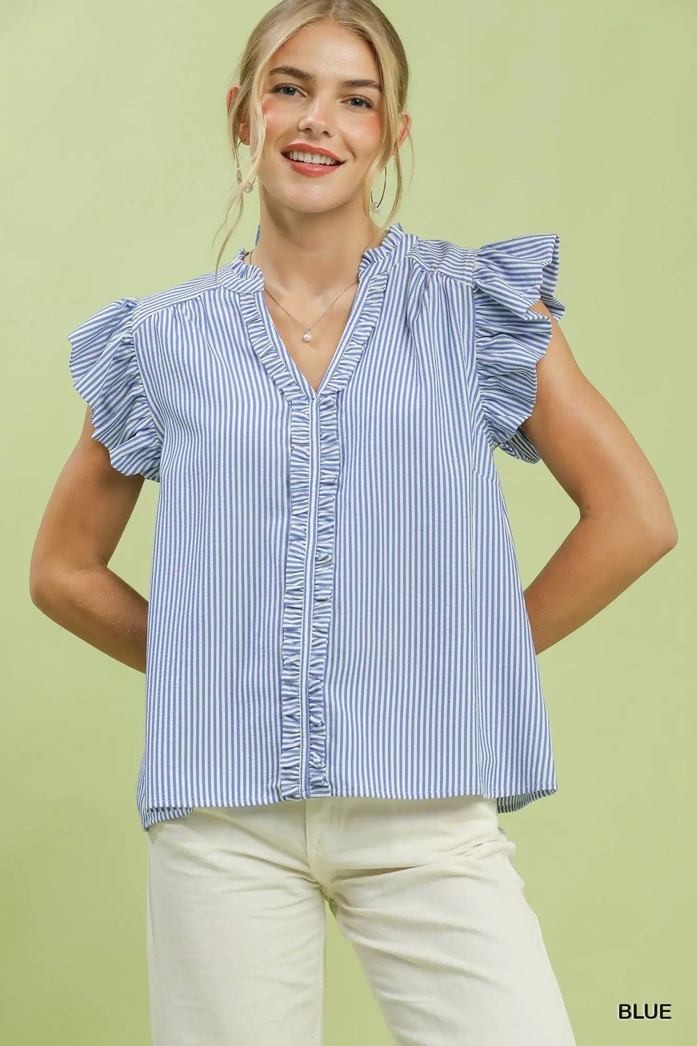 Striped Ruffle Top