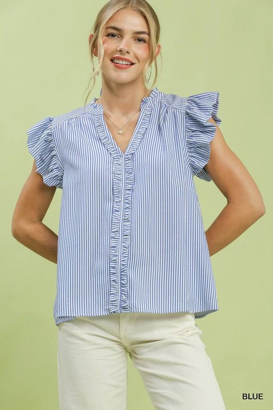 Striped Ruffle Top