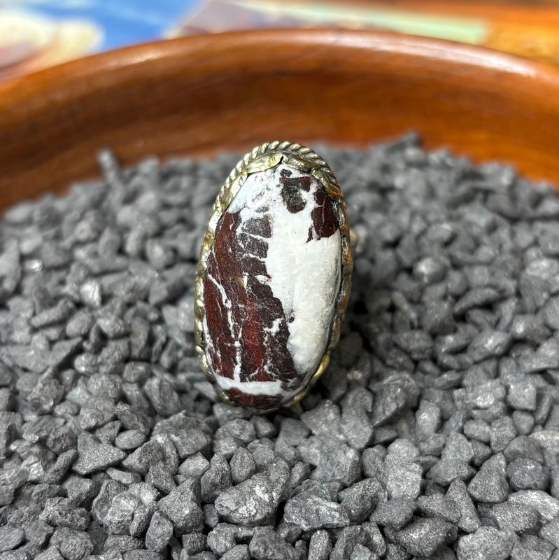 Black and White Agate Ring