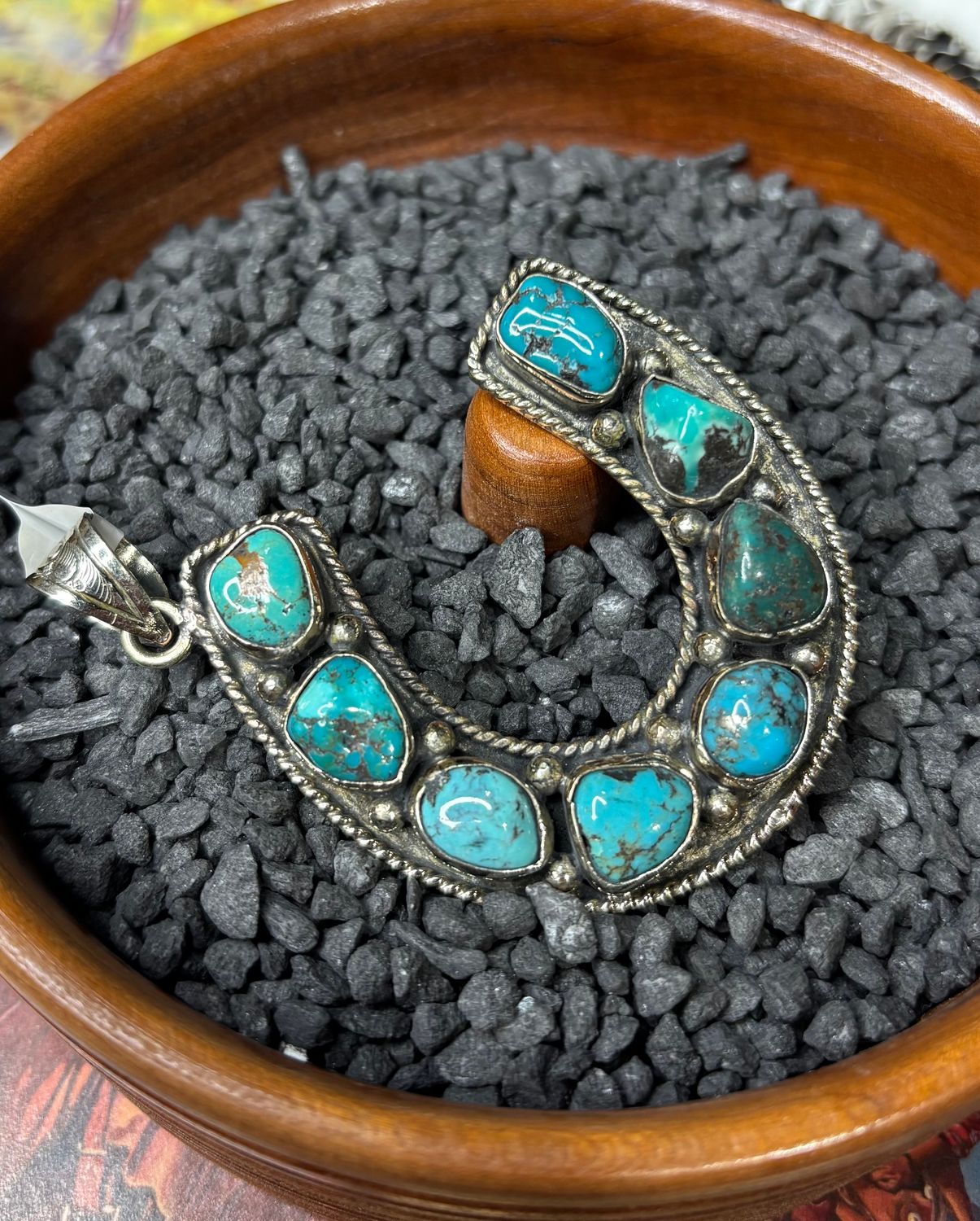 Turquoise Horseshoe Pendant