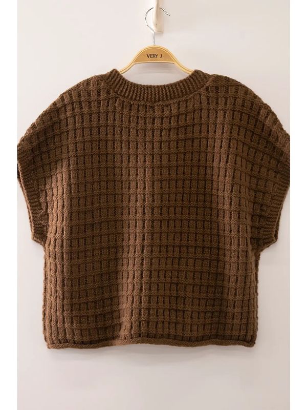 Waffle Cropped Cardigan