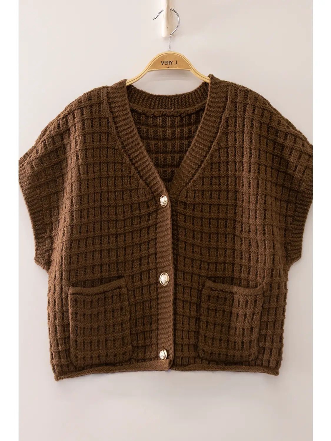 Waffle Cropped Cardigan