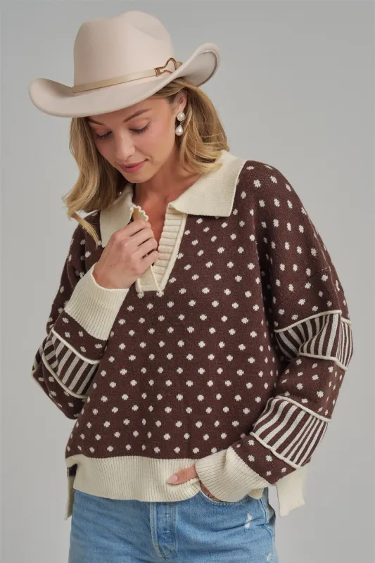 Polka Dot Sweater Top