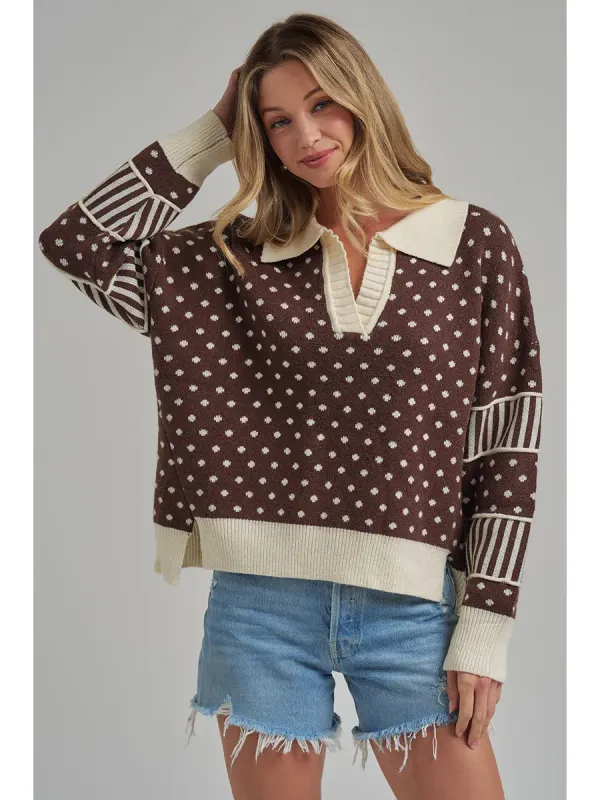 Polka Dot Sweater Top
