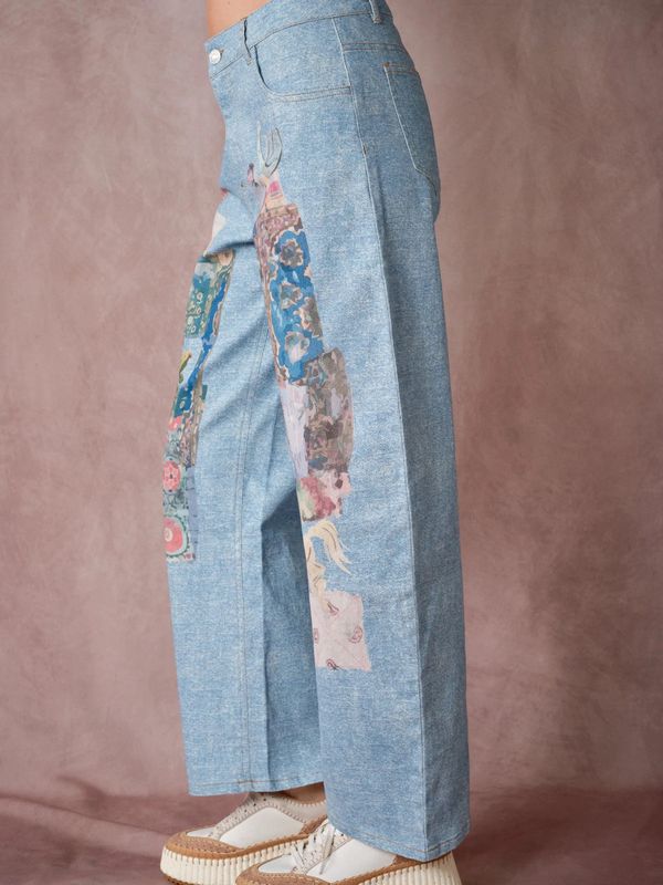 Collage Denim Barrel Jeans
