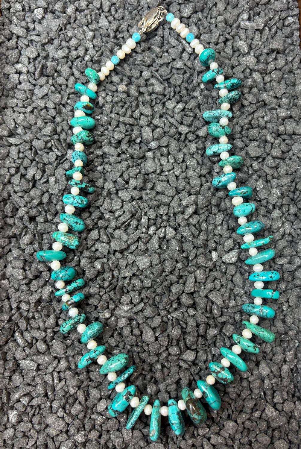Turquoise and Freshwater Pearl Necklace