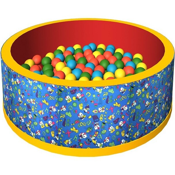 Бассейн сухой с шариками синий Диам100см, в33см, 200 шариков №5   9-0211