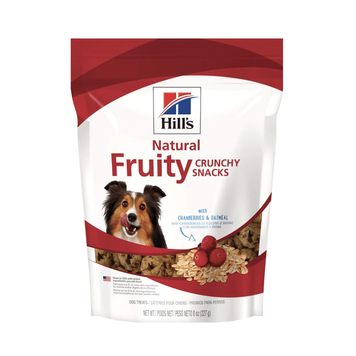 HILLS NATURAL FRUITY CRUNCHY SNACKS CRANBERRIES &amp; OATMEAL 227 GR