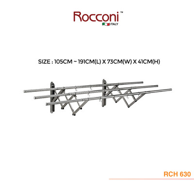 RCH 630 towel rail - foldable (600mm) chrome