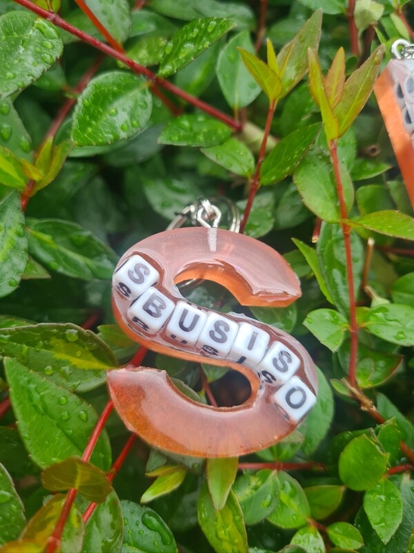 Alphabet Keyring with letters in it