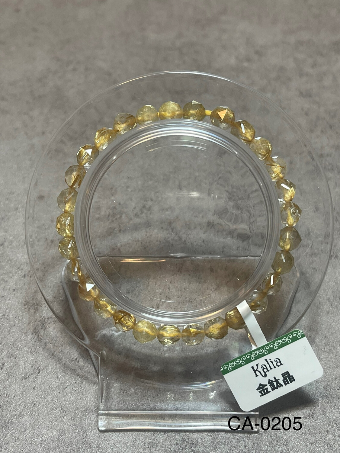 CA-0205 金鈦晶手串（星切）
