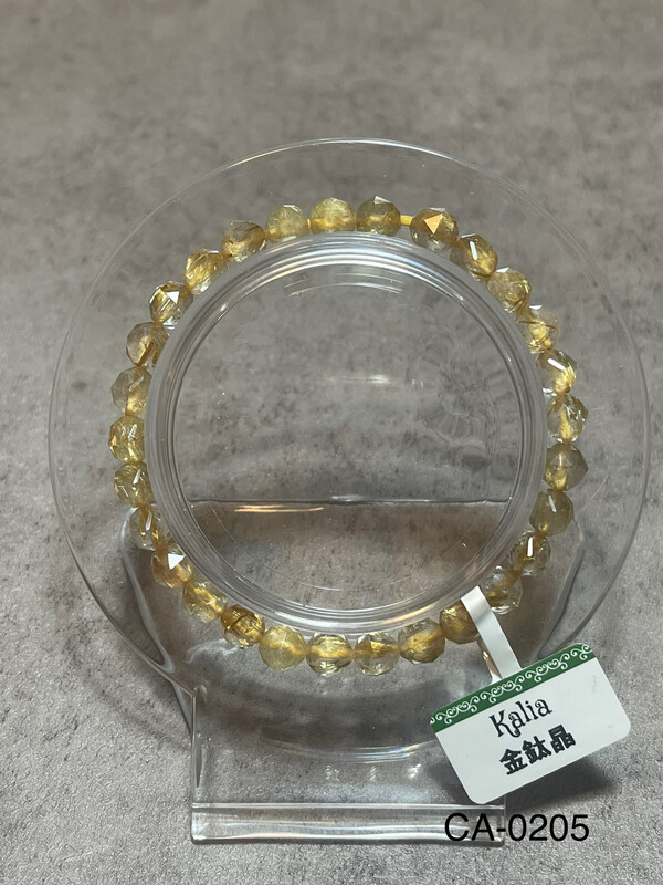 CA-0205 金鈦晶手串（星切）