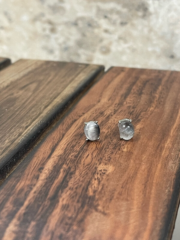 CA-0260 黒銀鈦耳環