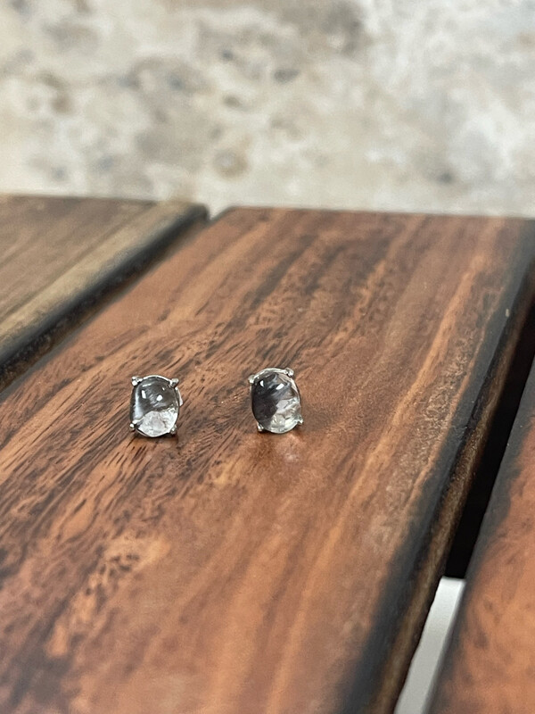 CA-0257 黑銀鈦耳環