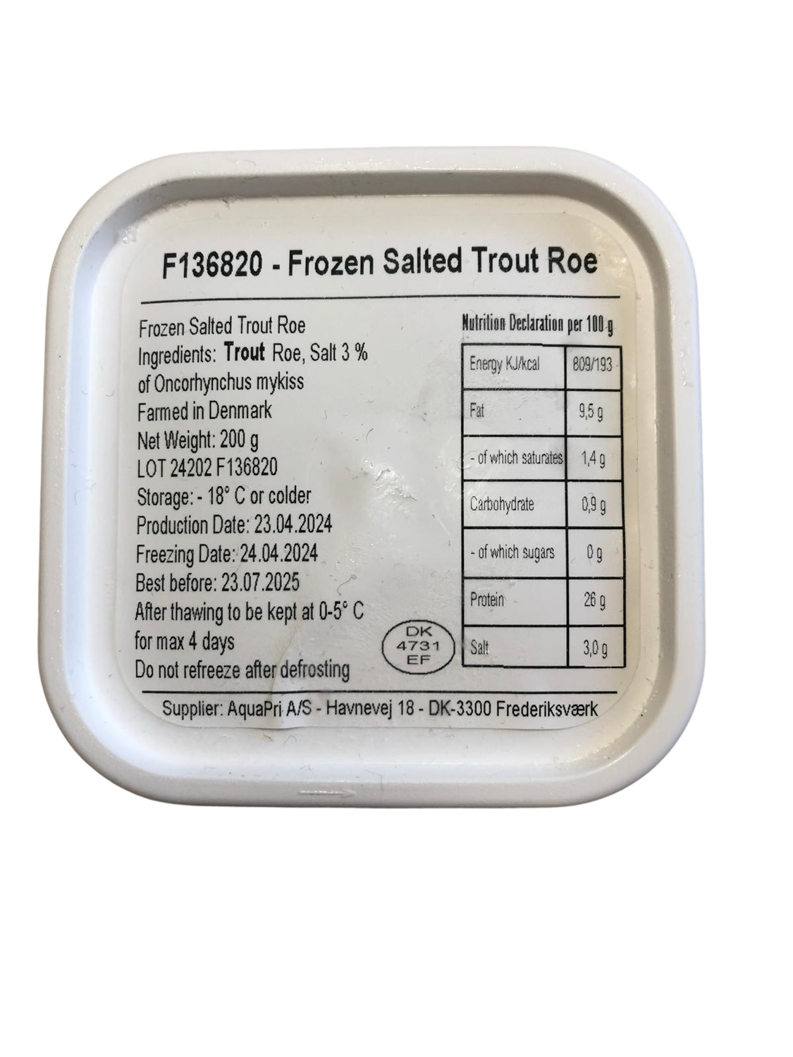 Œufs de truite 200g