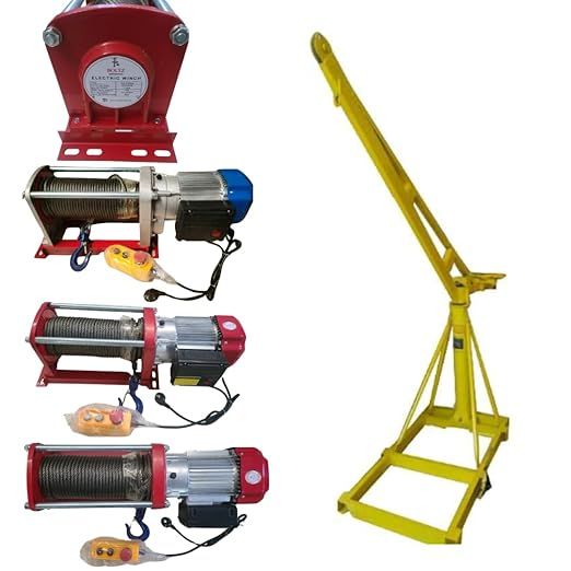 Boltz Electric Mini Lifting Crane with 4HP Single Phase Electric KCD Motor | 8mm Wire Thickness | 50 Meter Length of the Wire and 53-55kg Frame | Mini Crane Scale 500kg