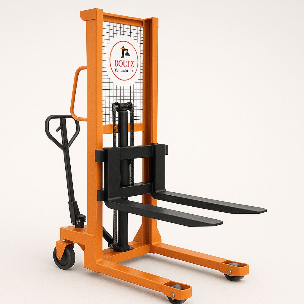Boltz 1 Ton Hand &amp; Foot Operated Manual Hydraulic Stacker,1600 mm Maximum Lifting Height &amp; Fork Length 800 mm