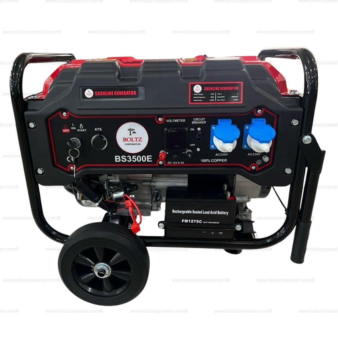 Boltz 3 KVA Wireless Remote Start Gasoline Generator with 15 L Fuel Tank with Automatic Backup Power and ATS Connector (BS-3500E)