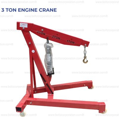 Boltz 3 Ton Capacity Folding Hydraulic Floor Crane with 2450 mm Maximum Lifting Height