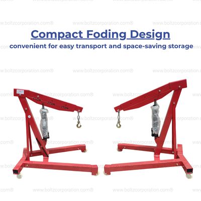 Boltz 3 Ton Capacity Folding Hydraulic Floor Crane with 2450 mm Maximum Lifting Height