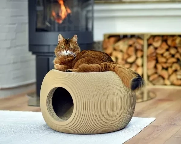 Runder Katzenkorb BILLE mit Katzenhöhle