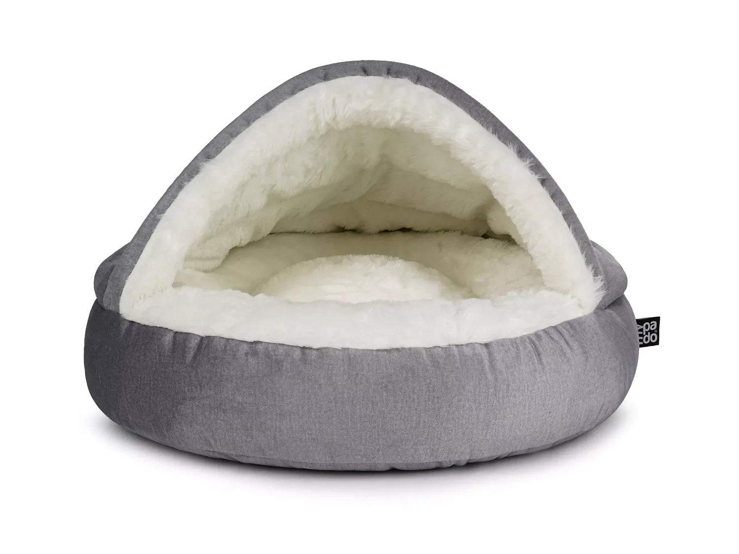 mypado Shell Velvet Hundehöhle, Farbe: silber, Größe: M, Füllung: standard