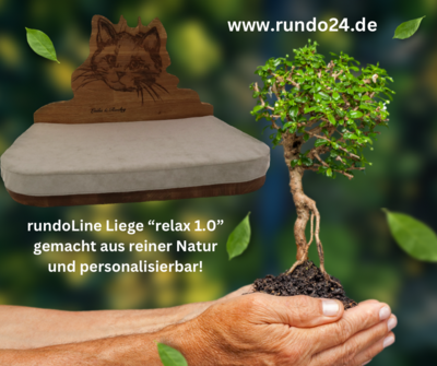 rundoLine Wand- oder Bodenliege "Relax 1.0" mit gelasertem Katzenkopf