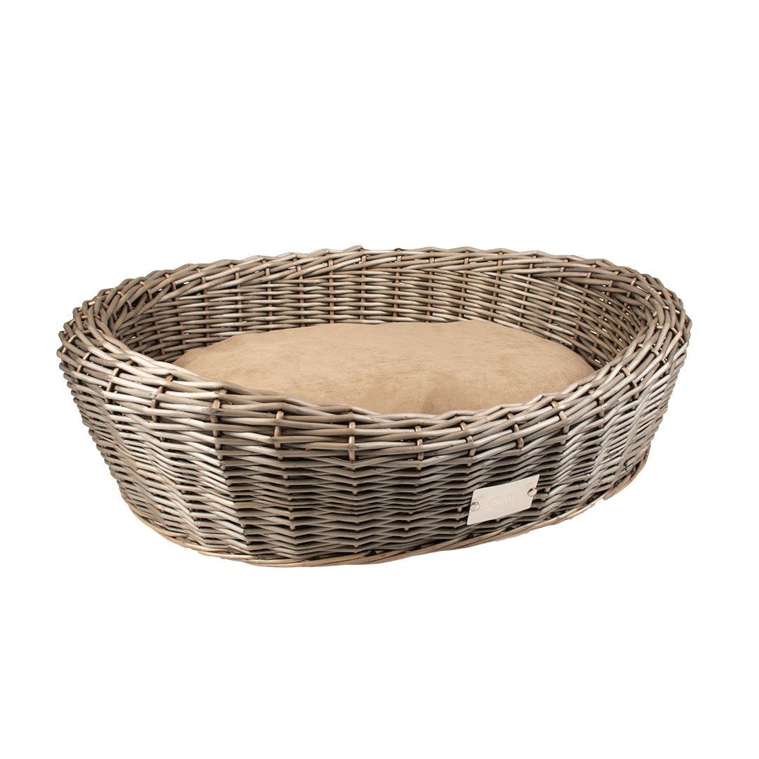 Provence Weidenkörbchen oval  mit Kuschelkissen