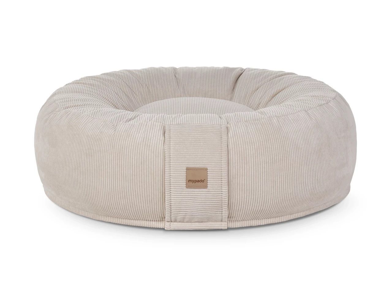 mypado Mio Microcord Hundekissen, Größe: 60 cm Durchmesser, Farbe: creme, Füllung: Standard