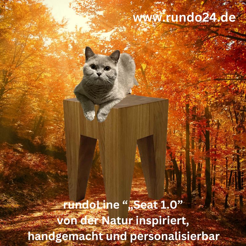 rundoLine „Seat 1.0“  Katzenliegeplatz Hocker Eiche rustikal