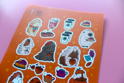 Glossy Sticker Sheet of Guinea Pig Breeds