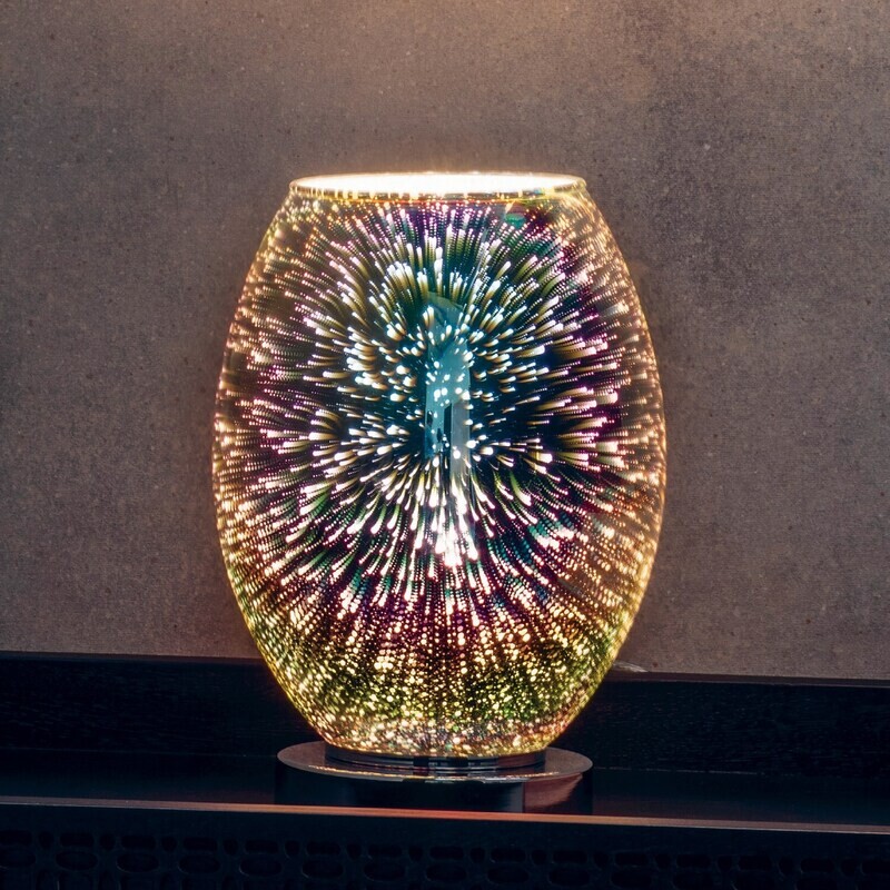 Holographic Glass Touch Table Lamp