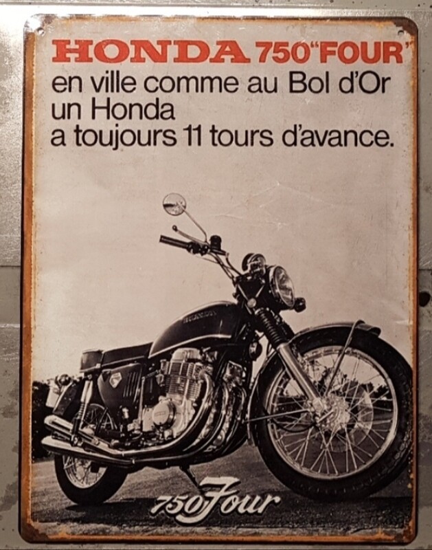 Plaque métal vintage Honda 750 four