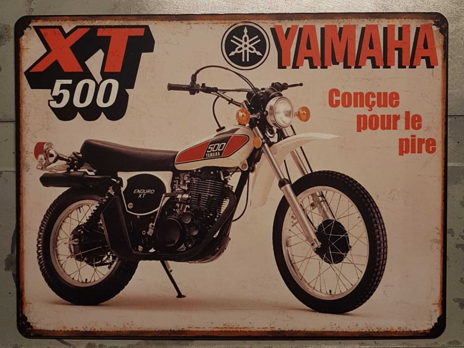 Plaque métal vintage Yamaha 500XT
