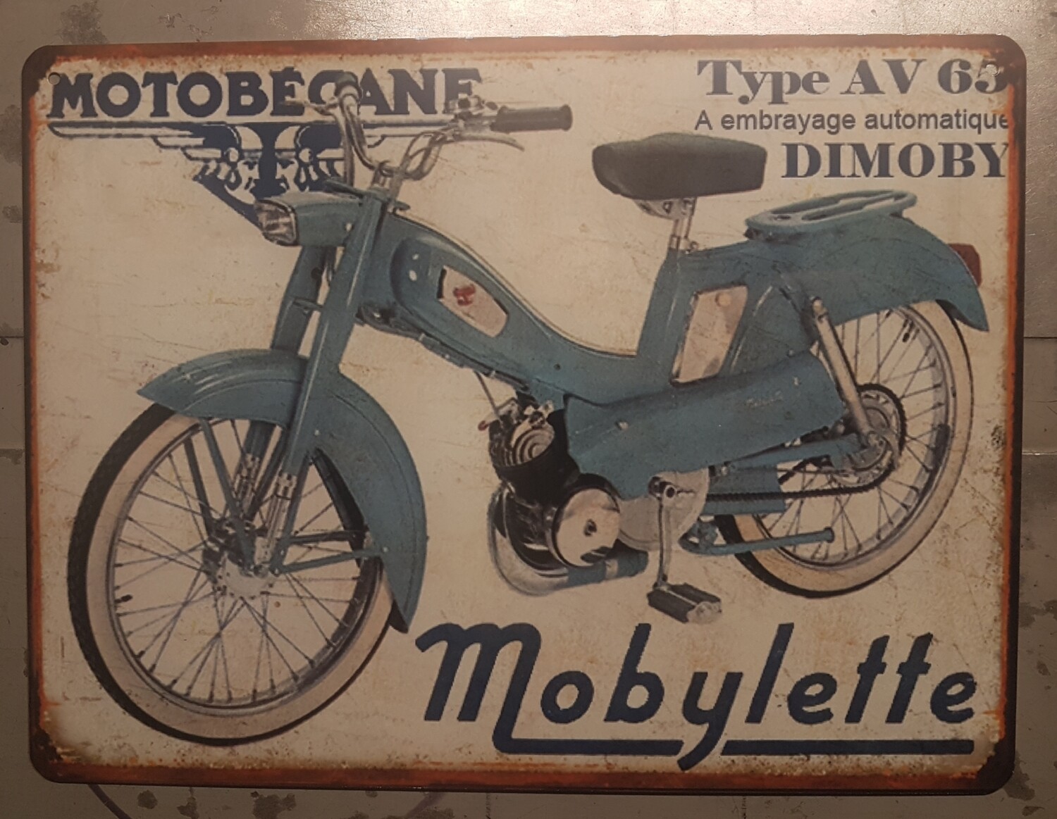 Plaque métal vintage Motobécane AV65