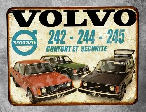 Plaque métal vintage Volvo 240