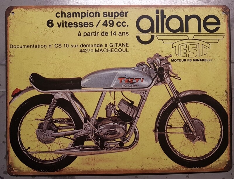 Plaque métal vintage Gitane Testi