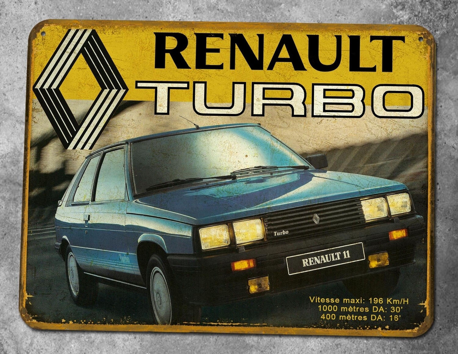 Plaque métal vintage Renault 11 turbo