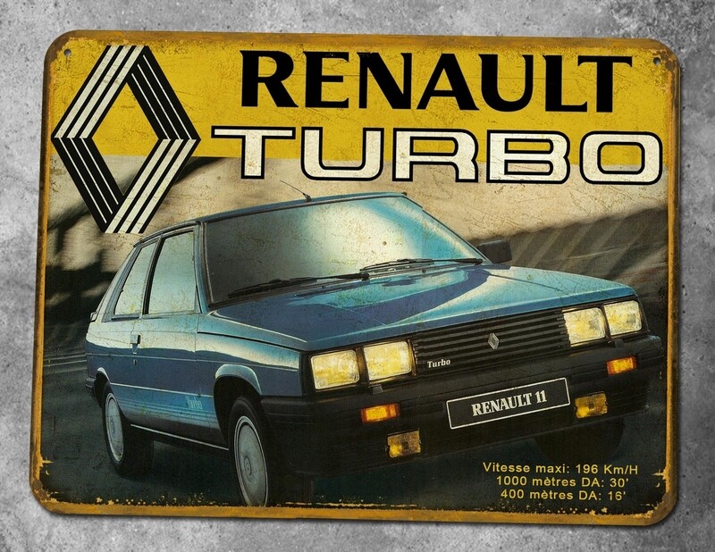 Plaque métal vintage Renault 11 turbo
