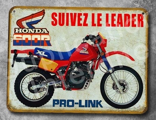 Plaque métal vintage Honda 600 XLR
