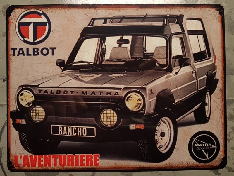 Plaque métal vintage Simca Rancho