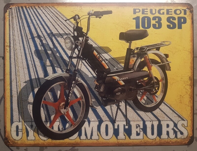 Plaque métal vintage Peugeot 103 SP