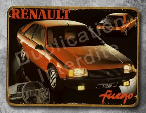 Plaque métal vintage Renault Fuego