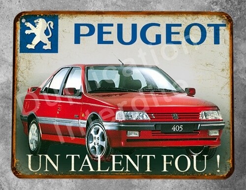 Plaque métal vintage Peugeot 405
